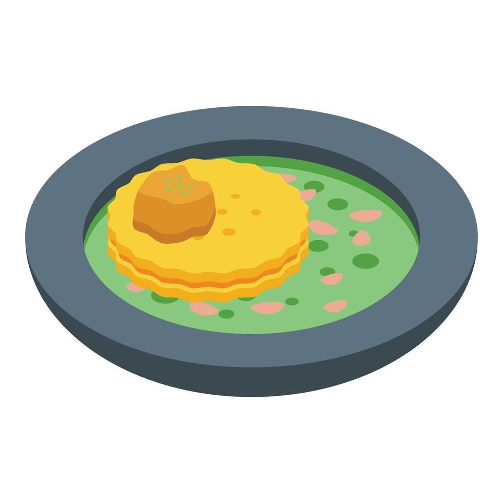 icono de sopa verde vector isométrico. comida australiana