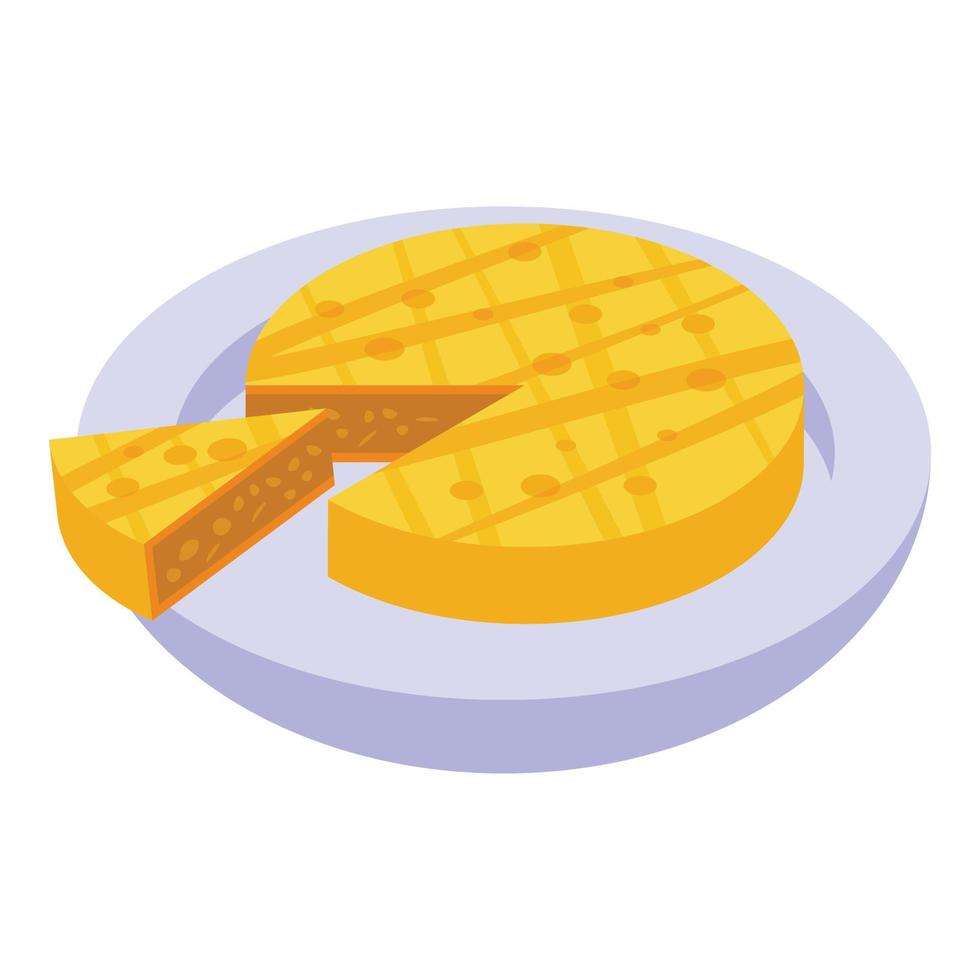 icono de pastel español vector isométrico. cocina comida