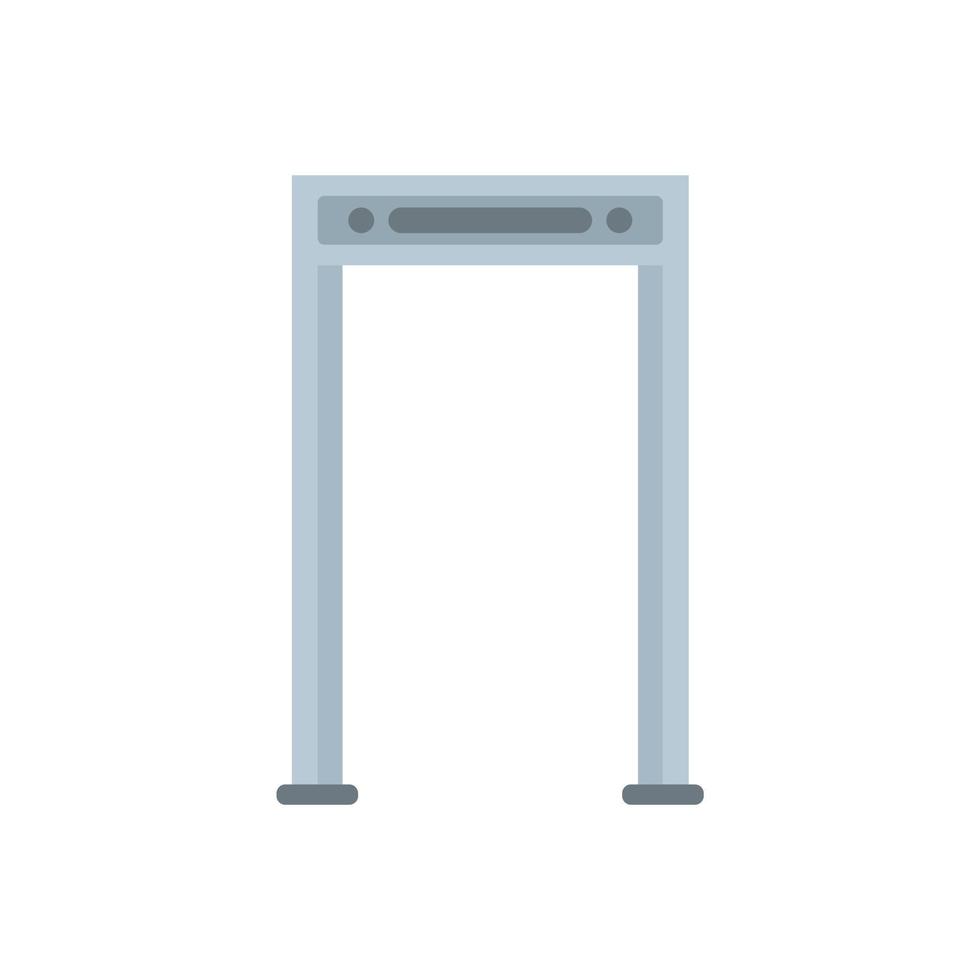 Airport gate metal detector icon flat isolated vector