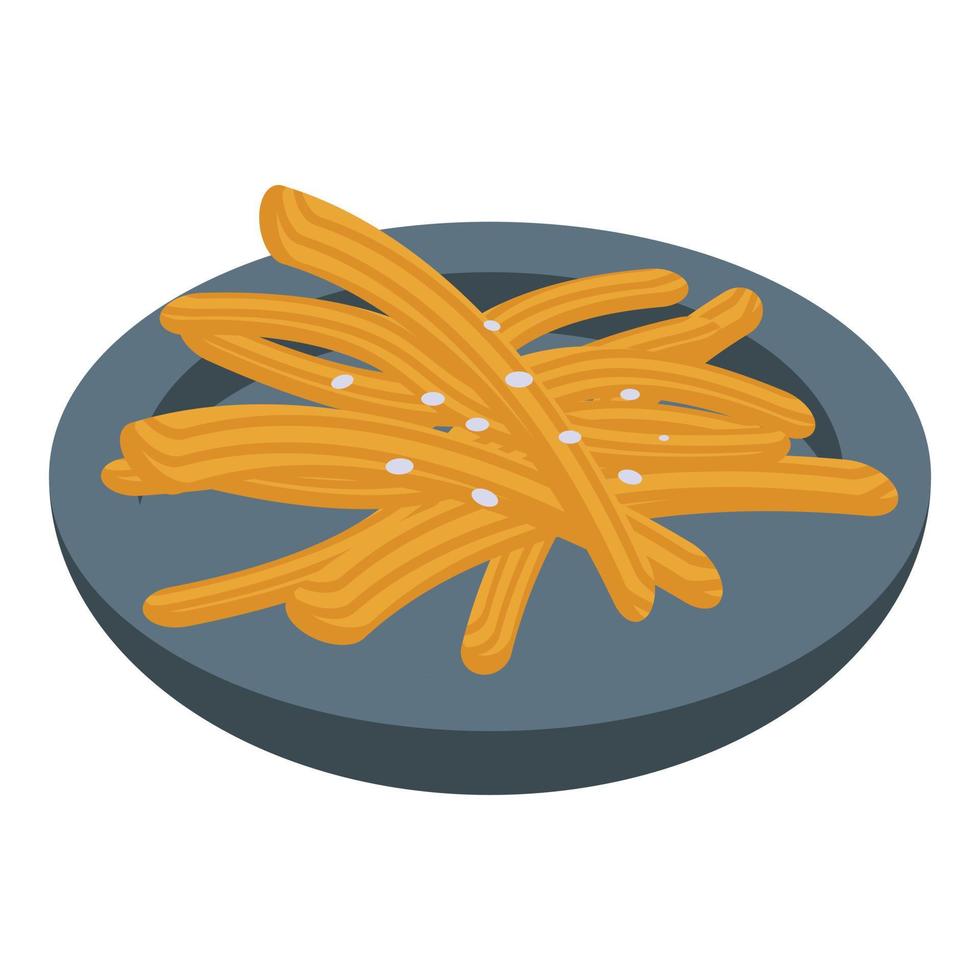 Churros icon isometric vector. Spanish cuisine vector