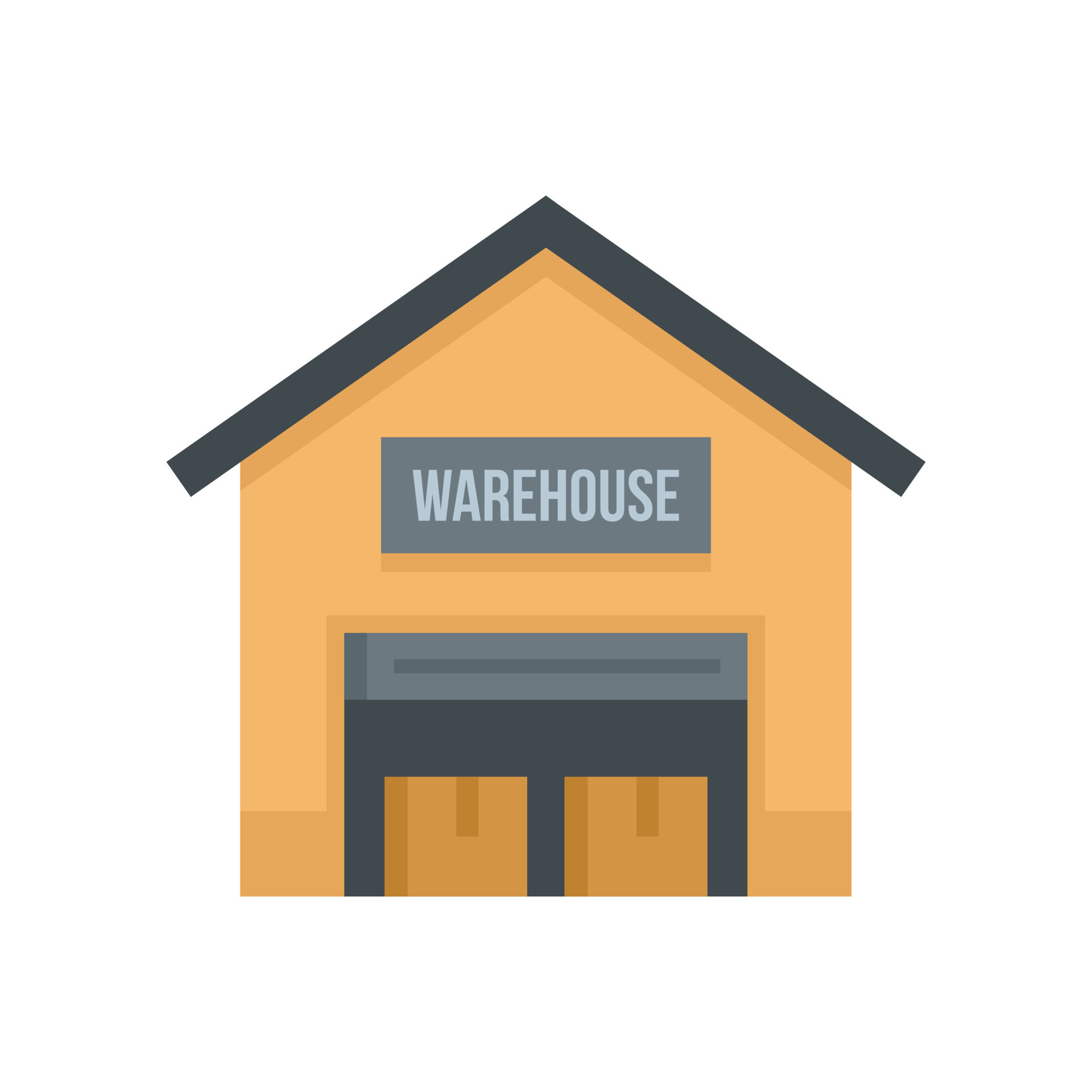 Warehouse icon flat isolated vector 15115831 Vector Art at Vecteezy