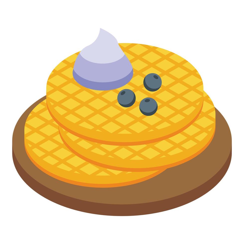 Waffle icon isometric vector. Austrian food vector