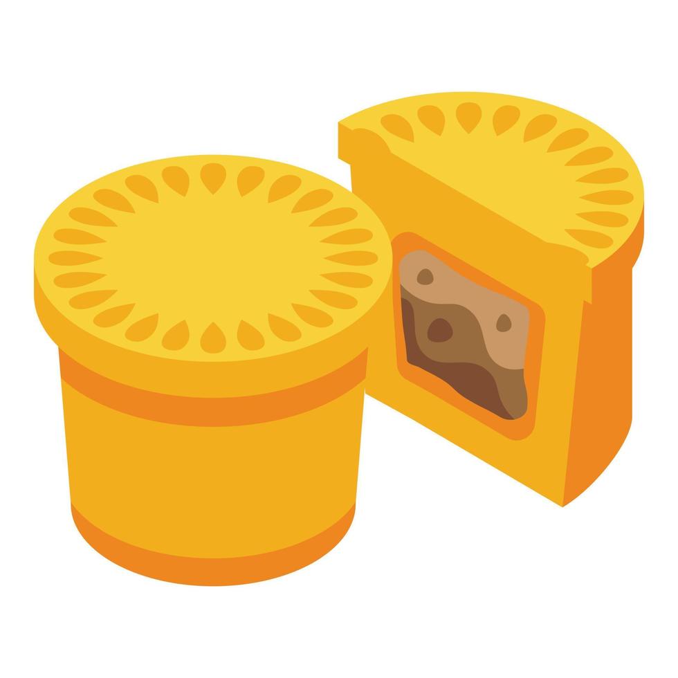 pastel de cacao icono vector isométrico. comida australiana