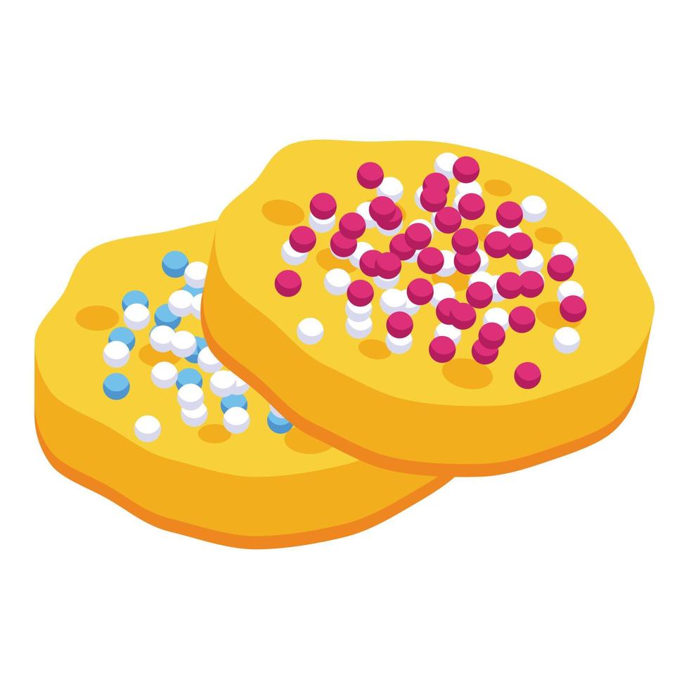 Candy snack icon isometric vector. Cuisine plate vector