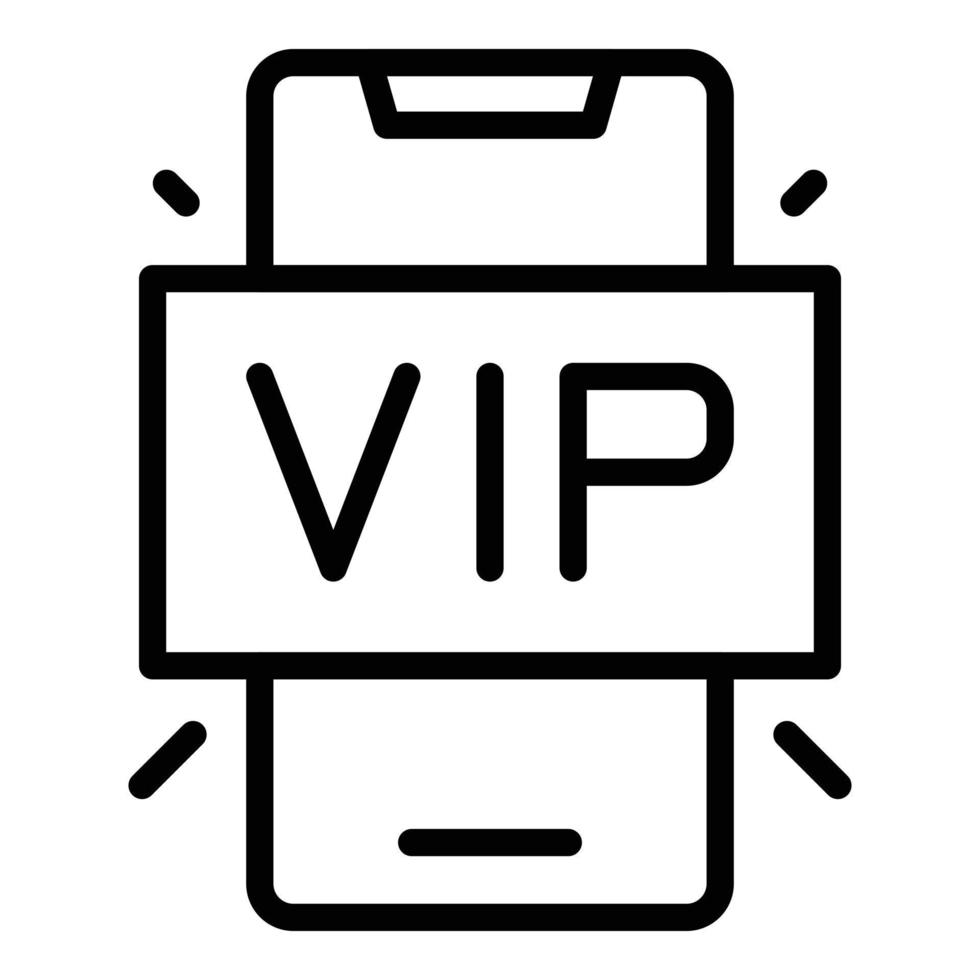 vector de contorno de icono de teléfono inteligente vip. fiesta de eventos