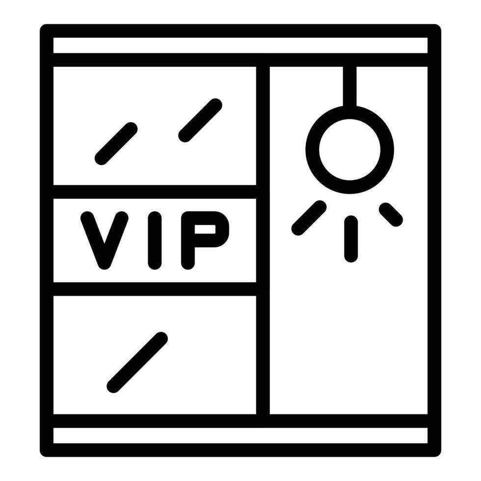 vector de contorno de icono de guardarropa de evento vip. Concierto de música