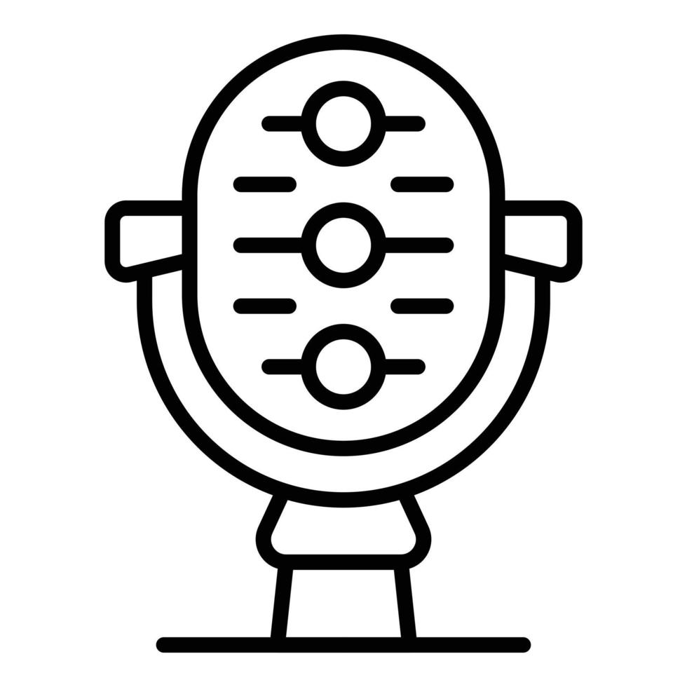 Studio microphone icon outline vector. Dj piano vector