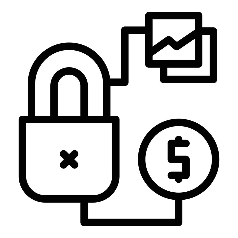 Digital lock antivirus icon outline vector. Safety firewall vector