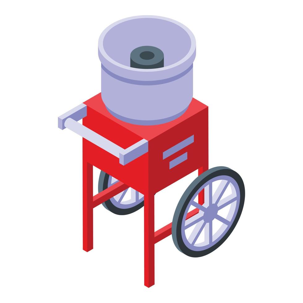 Cart candy cotton icon isometric vector. Stand food vector