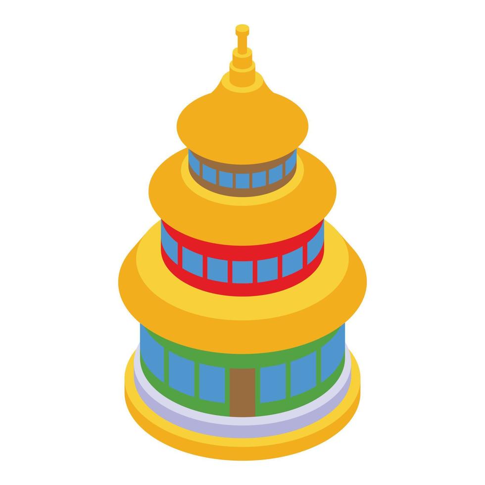 China pagoda icon isometric vector. Chinese building vector