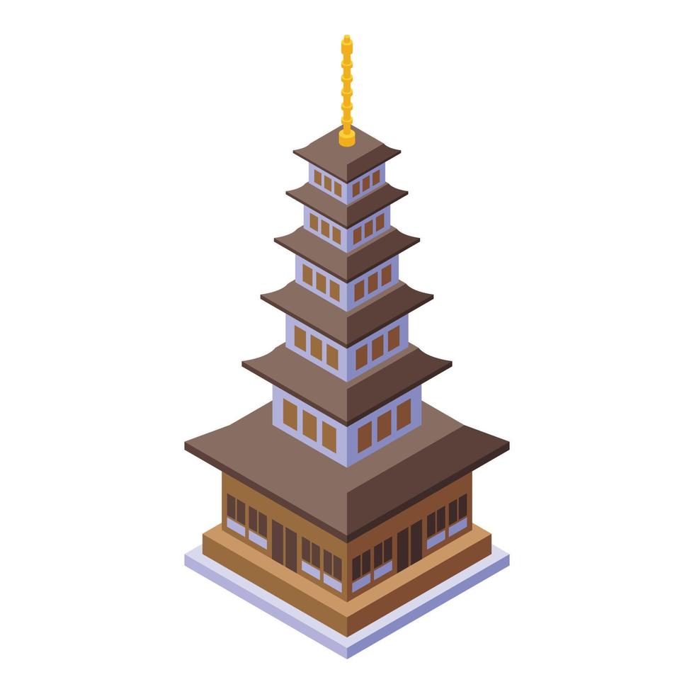 Shrine pagoda icon isometric vector. Asian building vector