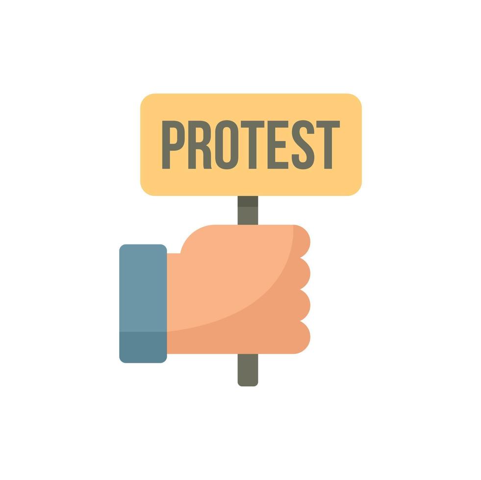 Protest teen protest icon flat isolated vector