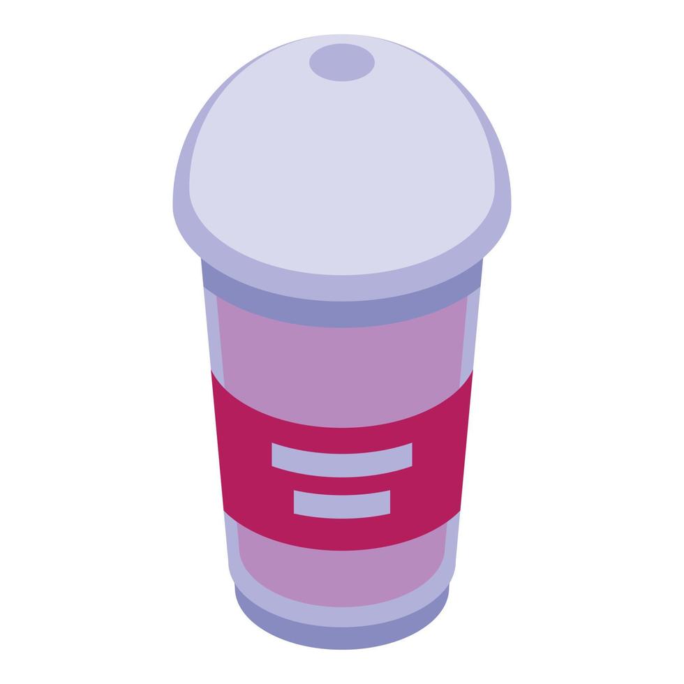 Dessert cup icon isometric vector. Cotton candy vector