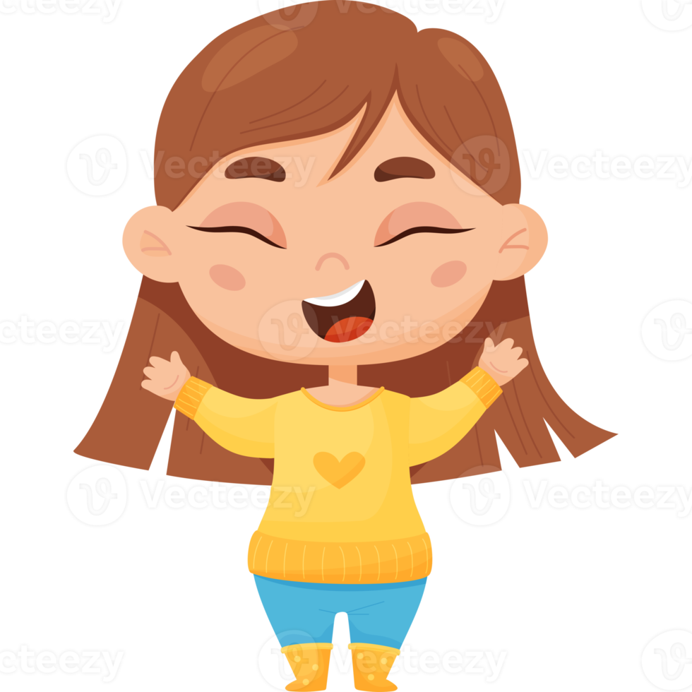 chica alegre feliz. emoción del personaje femenino 15116016 PNG