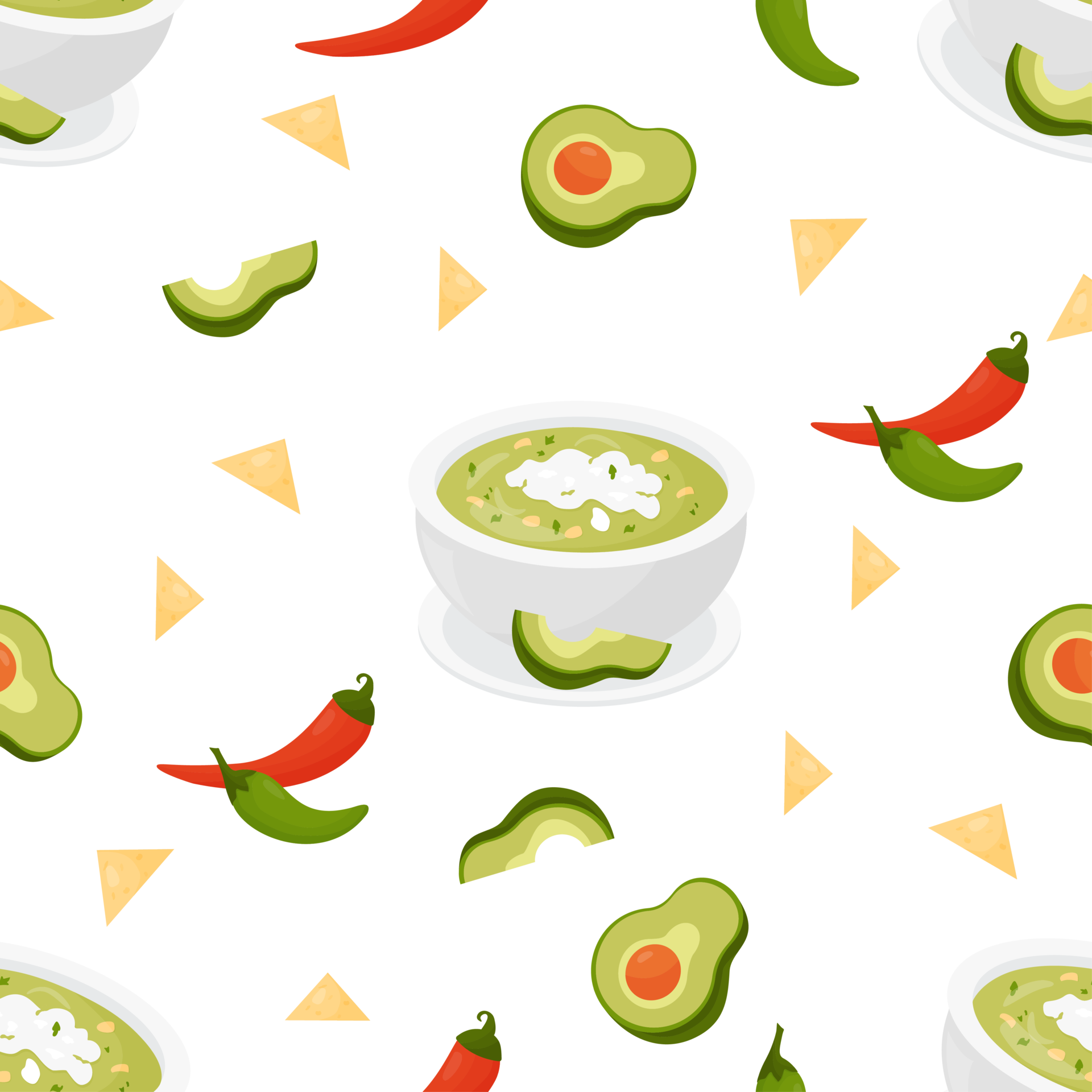 Seamless pattern with mexican traditional green soup 15116027 png