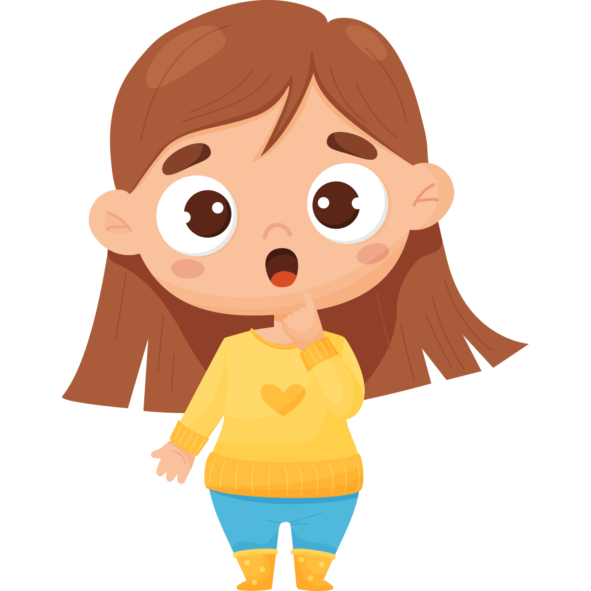 Free Surprised girl. character emotion 15116030 PNG with Transparent  Background