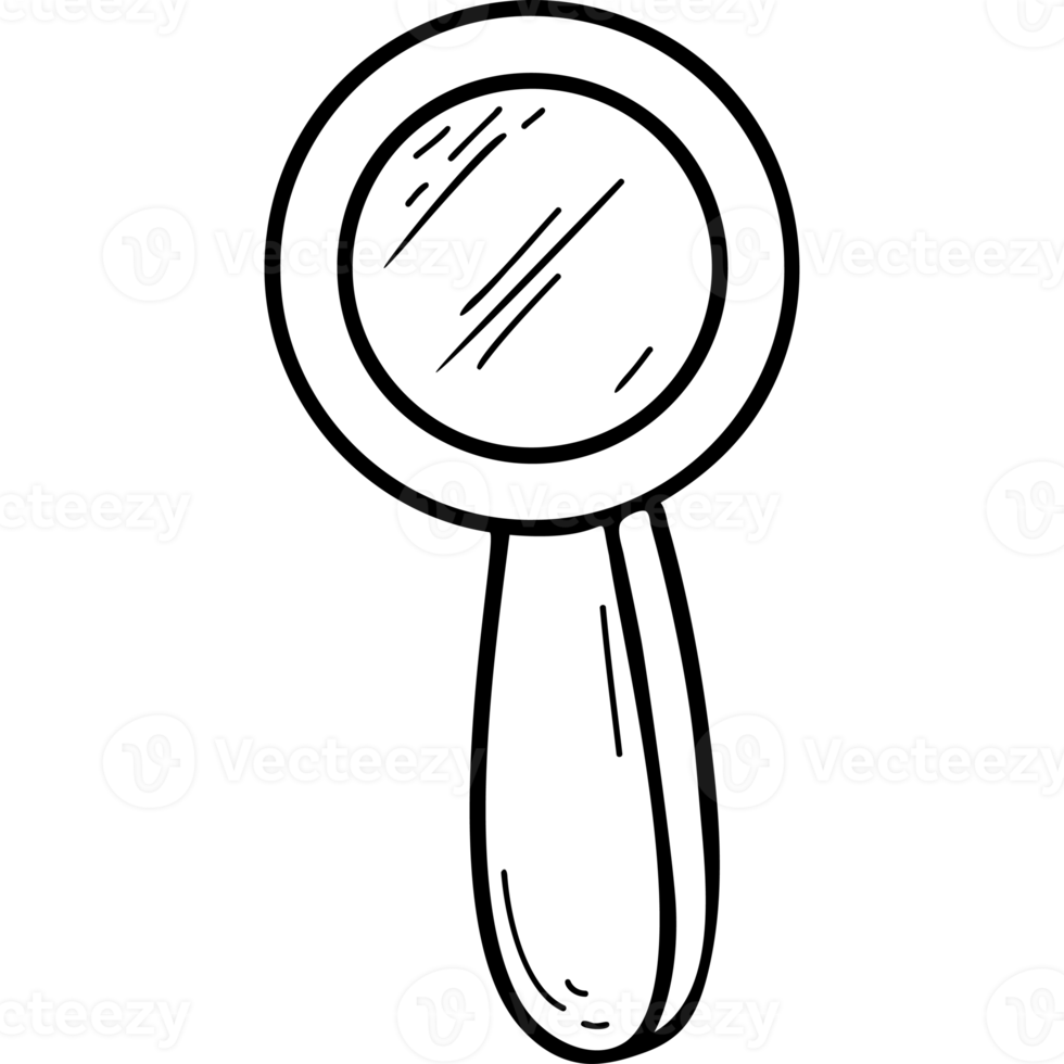 Magnifier. Magnification lens. Linear doodle 15116048 PNG