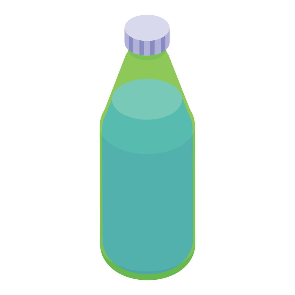 Glass mineral bottle icon isometric vector. Water delivery vector