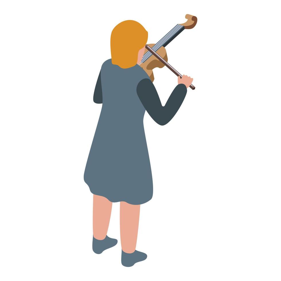 Violin play icon isometric vector. Music school vector