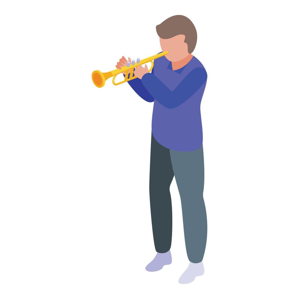 icono de juego de trompeta vector isométrico. obra de la escuela