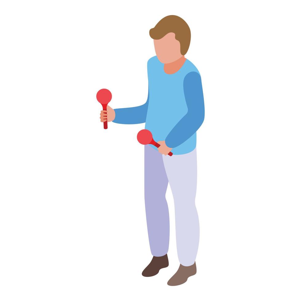 Maracas play icon isometric vector. Music school vector