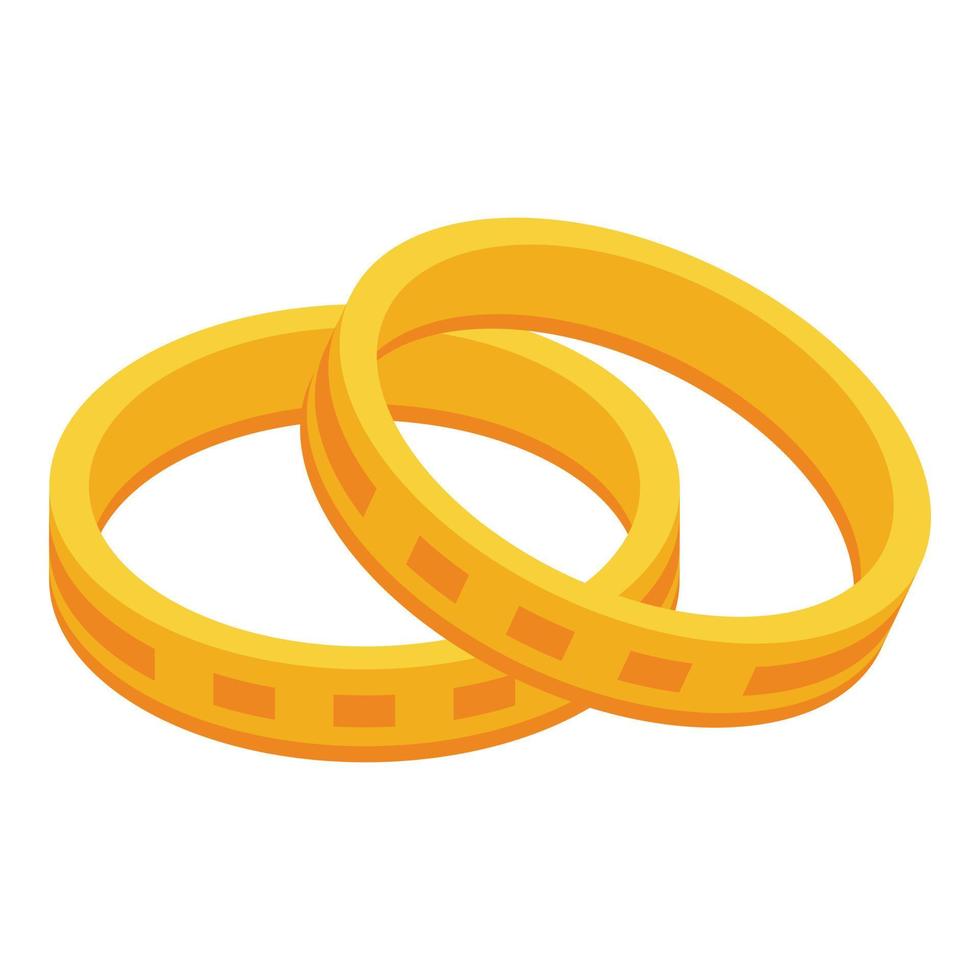 vector isométrico del icono de los anillos de boda. evento planificador
