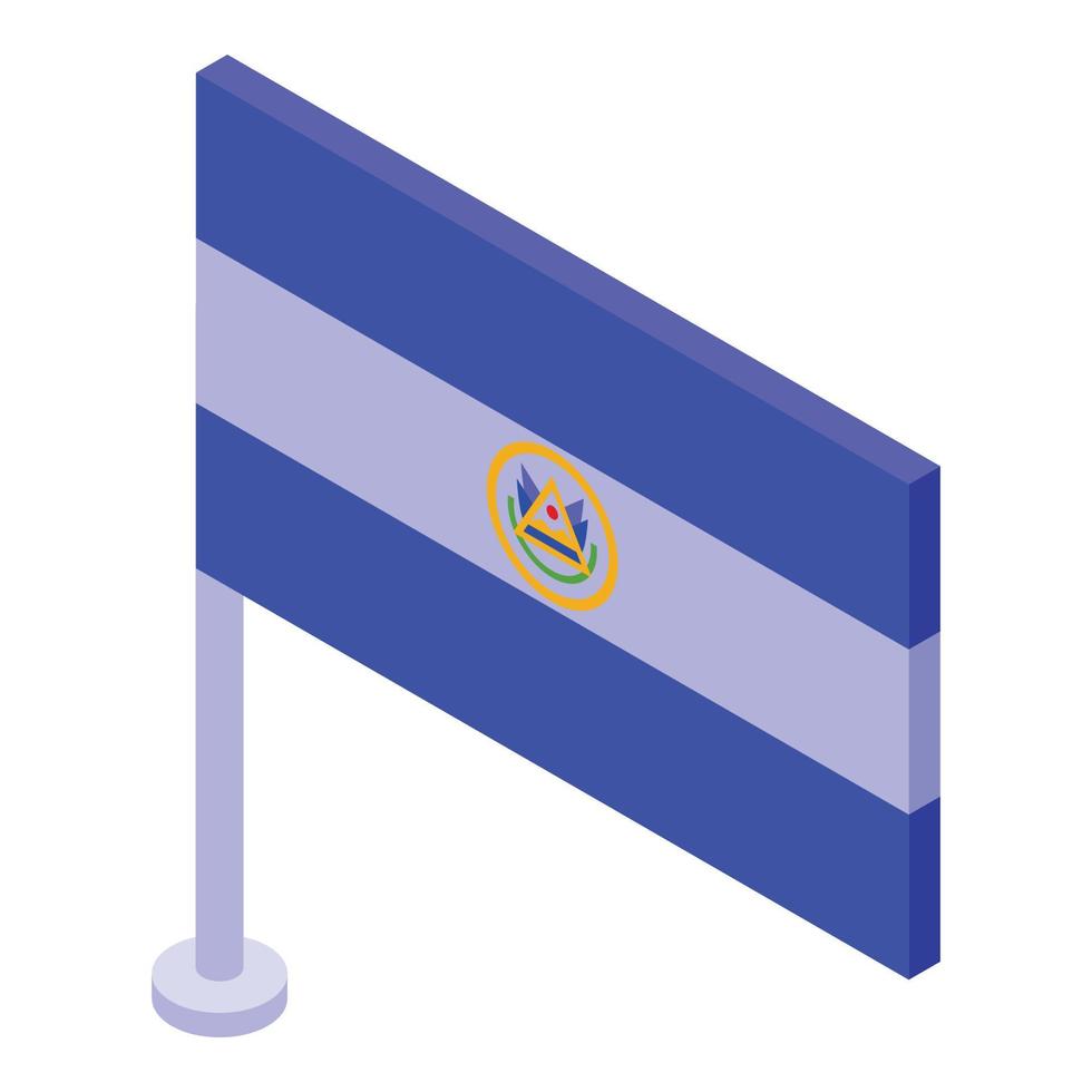 vector isométrico del icono de la bandera de el salvador. viajes al campo