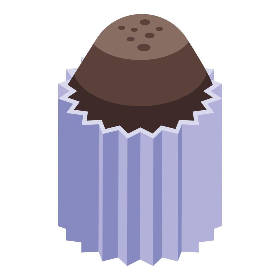 Chocolate cupcake icon isometric vector. Candy festival vector