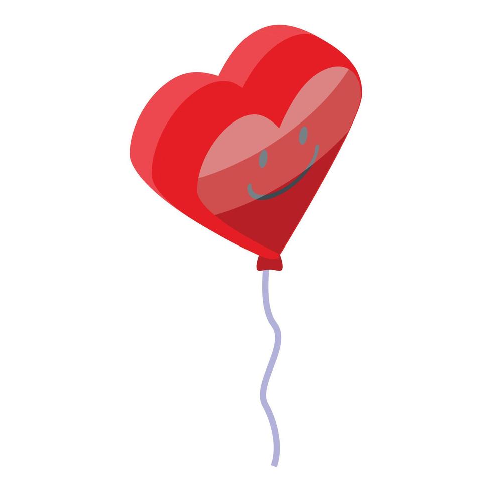 Red heart balloon icon isometric vector. Seller shop vector