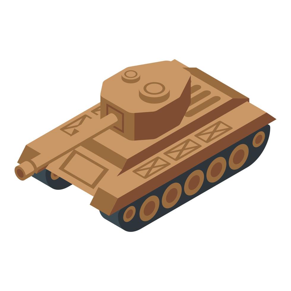 vector isométrico del icono del tanque del desierto. vehículo militar