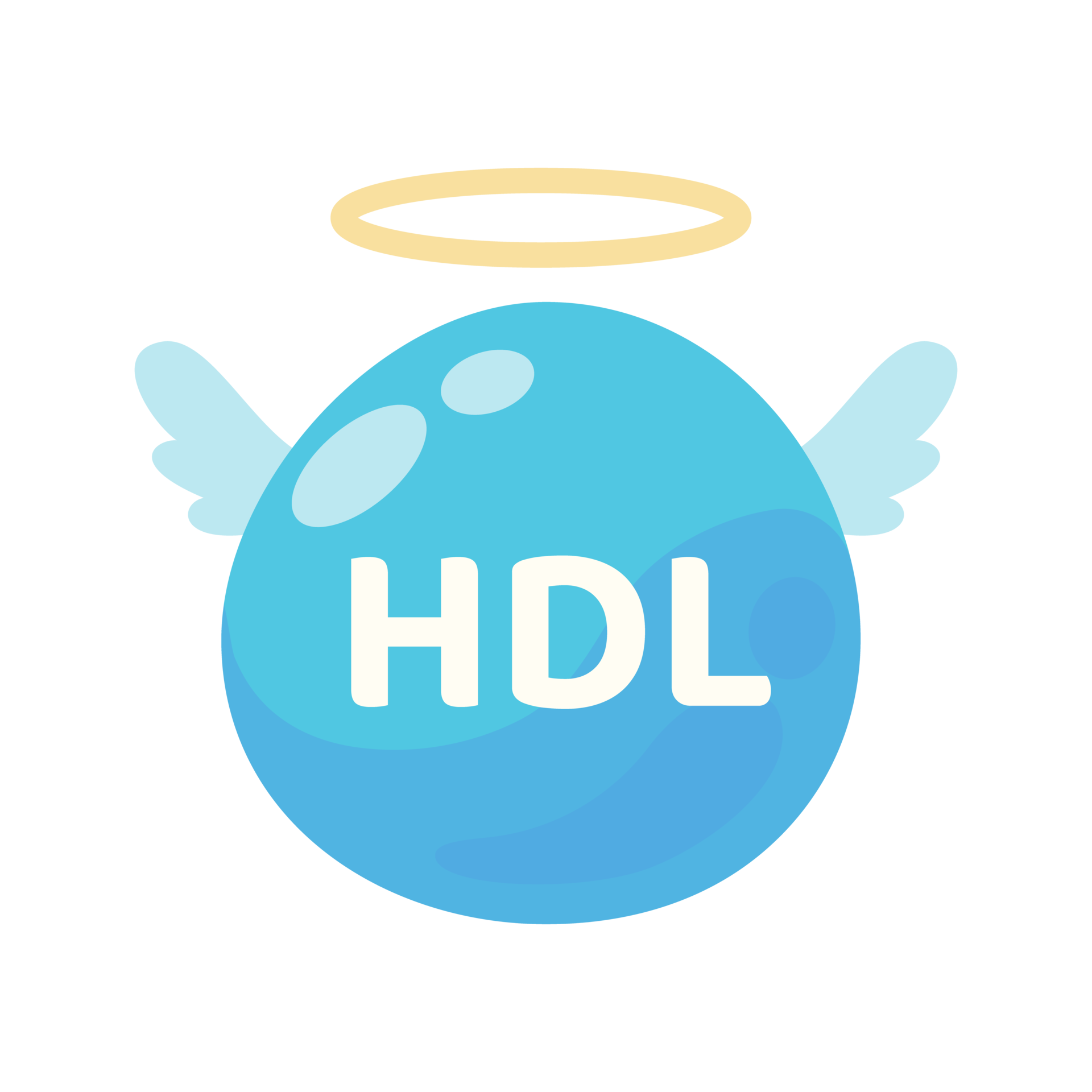HDL and LDL cholesterol cartoon. Good fat and bad fat accumulated in
