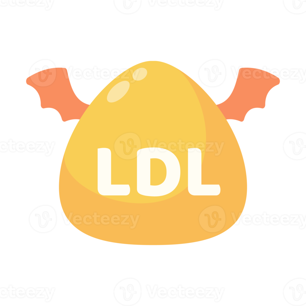 HDL and LDL cholesterol cartoon. Good fat and bad fat accumulated in the body. png