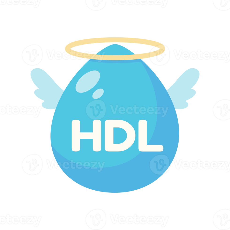 HDL and LDL cholesterol cartoon. Good fat and bad fat accumulated in the body. png