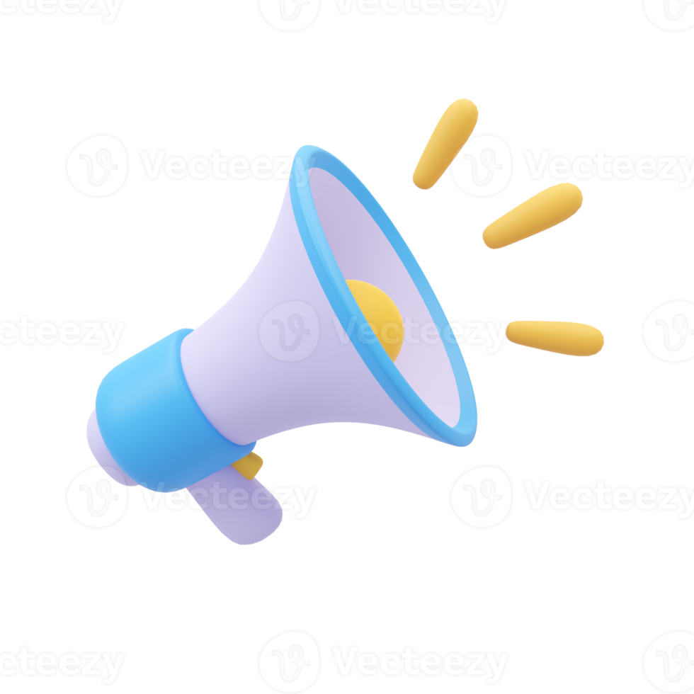 3D megaphone announcement product promotion alert. png