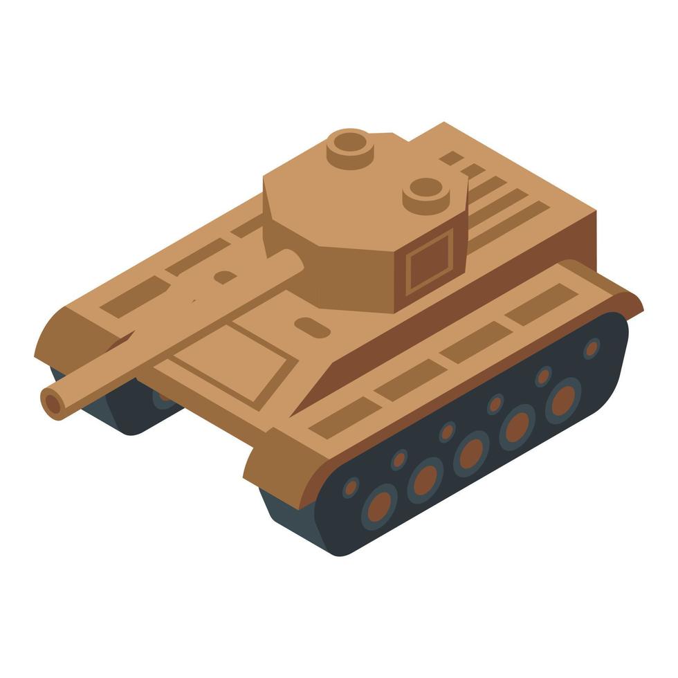 Game tank icon isometric vector. Military vehicle vector