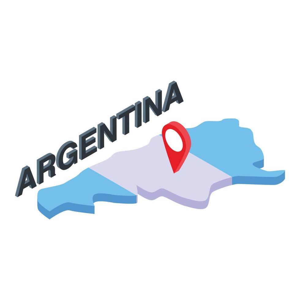 Argentina landmark icon isometric vector. National flag vector