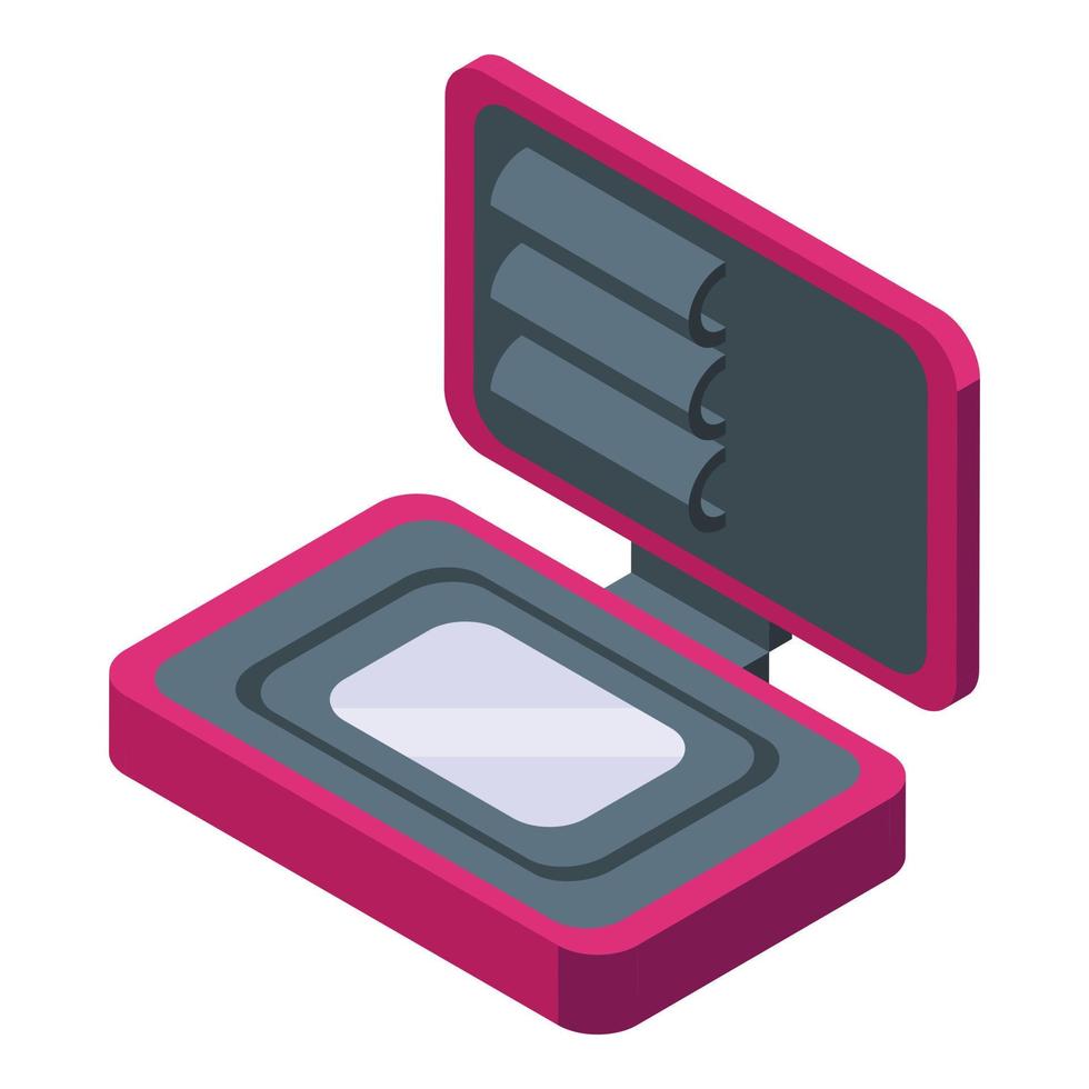 Mirror cosmetic bag icon isometric vector. Makeup box vector