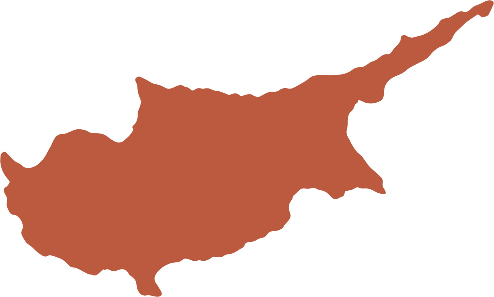 doodle freehand drawing of cyprus map. png
