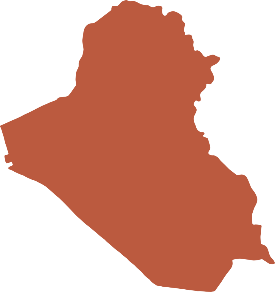 doodle freehand drawing of iraq map. png
