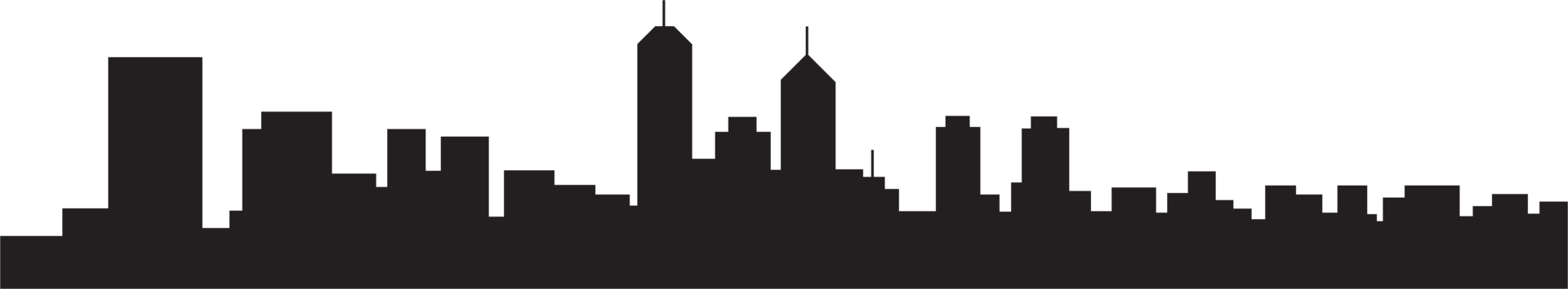 modern cityscape skyline silhouette drawing. png