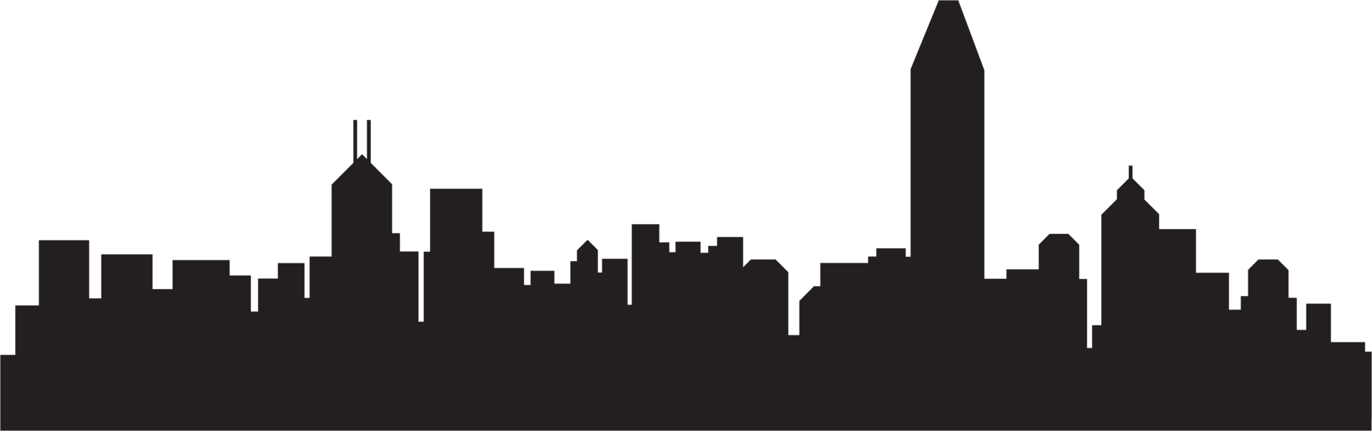 modern cityscape skyline silhouette drawing. png