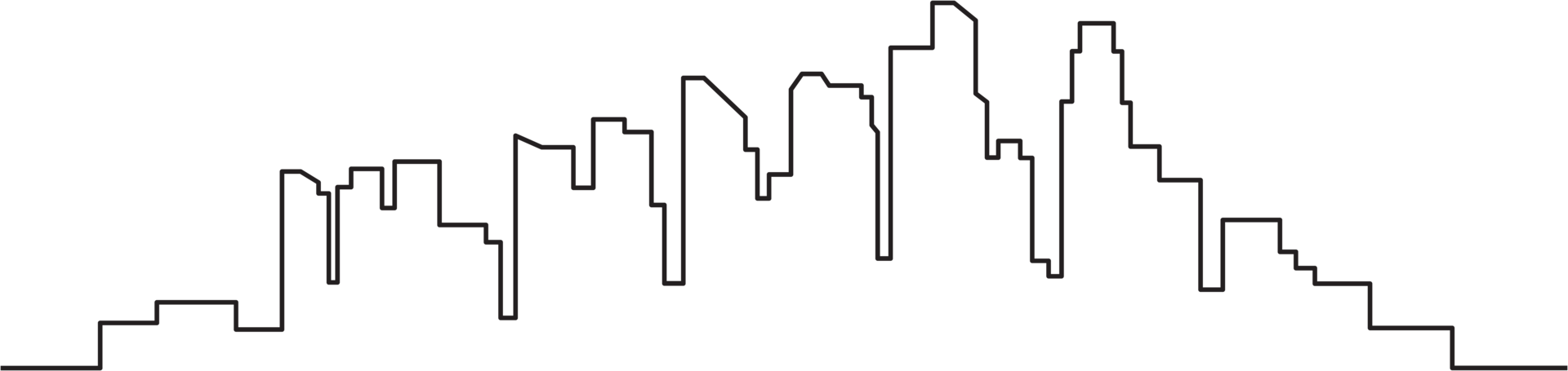 modern cityscape skyline outline drawing. png