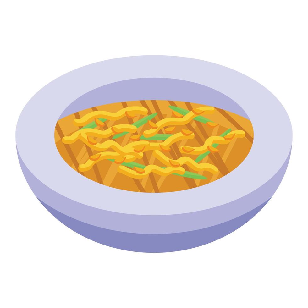 Vegetable soup icon isometric vector. Organic protein vector