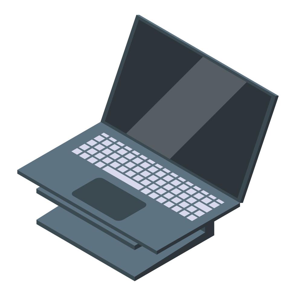 Notebook stand icon isometric vector. Desk laptop vector