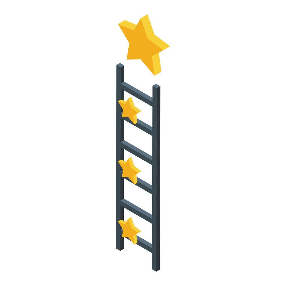 Level skill ladder icon isometric vector. Training capacity vector