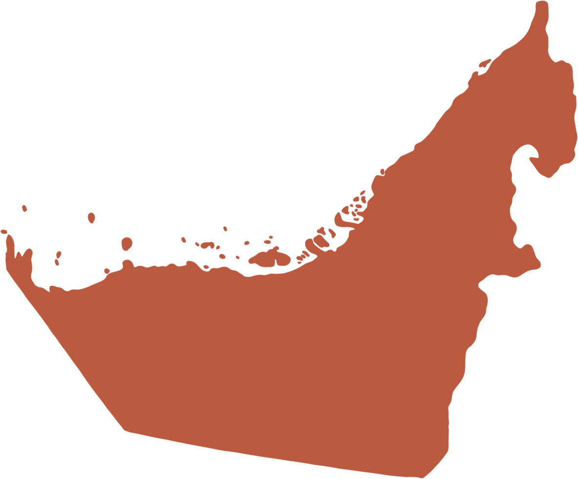 doodle freehand drawing of united arab emirates map. png