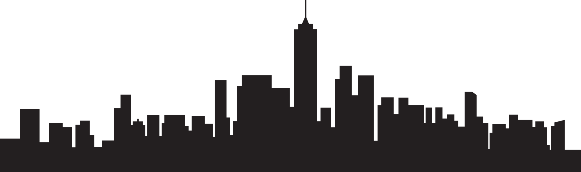 modern cityscape skyline silhouette drawing. png