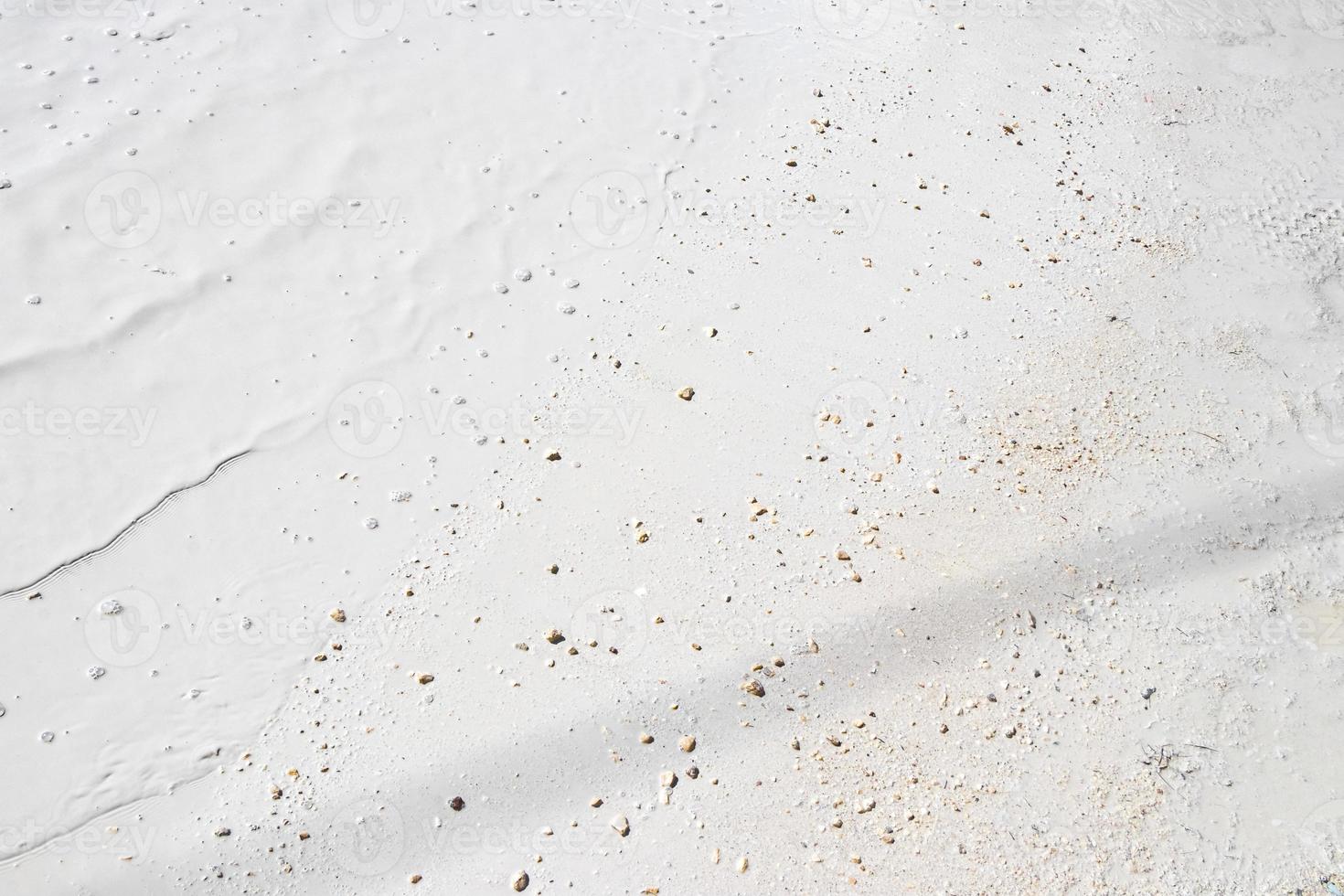 White gray mud dirt puddles after rain Holbox island Mexico. photo