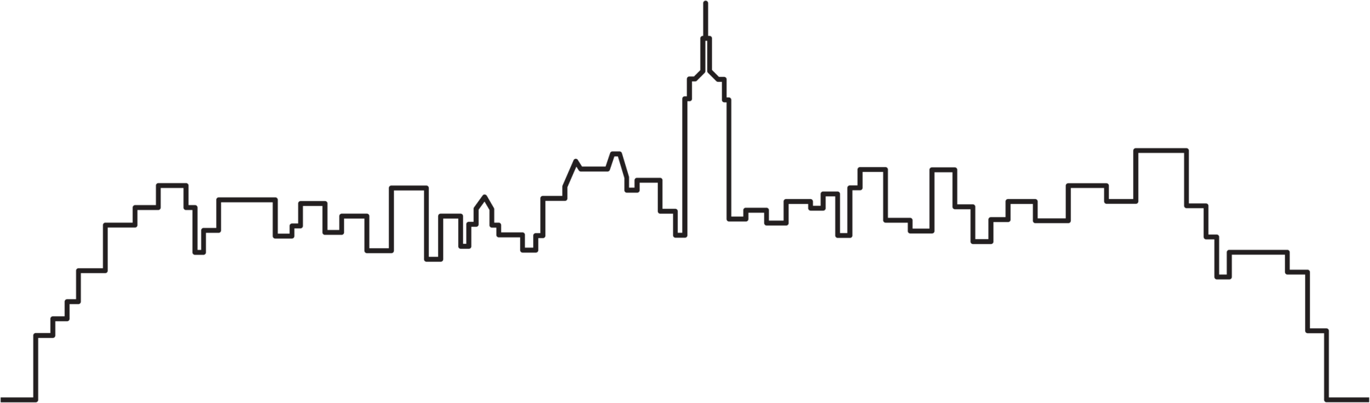 modern cityscape skyline outline drawing. png