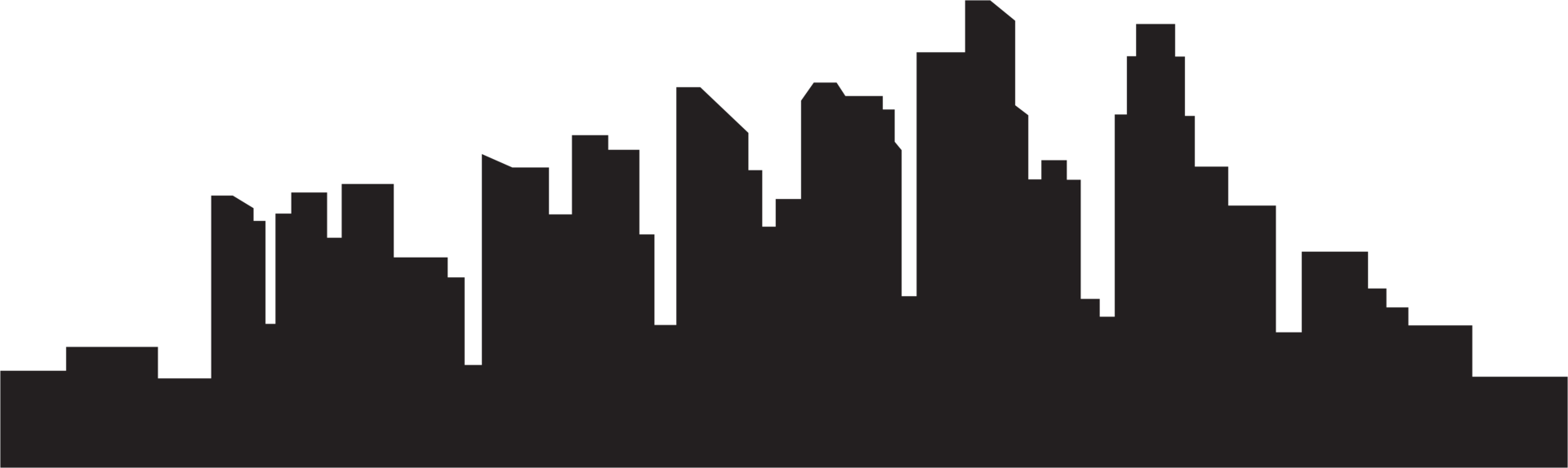 modern cityscape skyline silhouette drawing. png